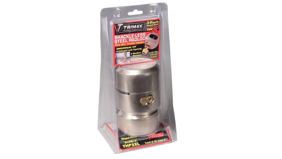 Trimax Hockey-Puck Shackle Trailer Door Lock, 3 Pack 4010222