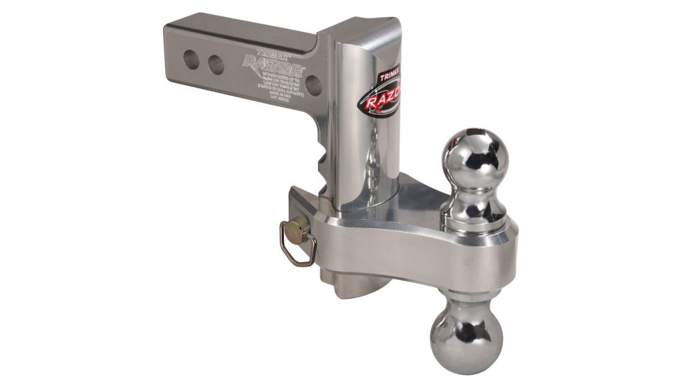 Trimax Razor 6in Aluminum Adjust Hitch-Dual Ball w/Double Tow Balls 4010228