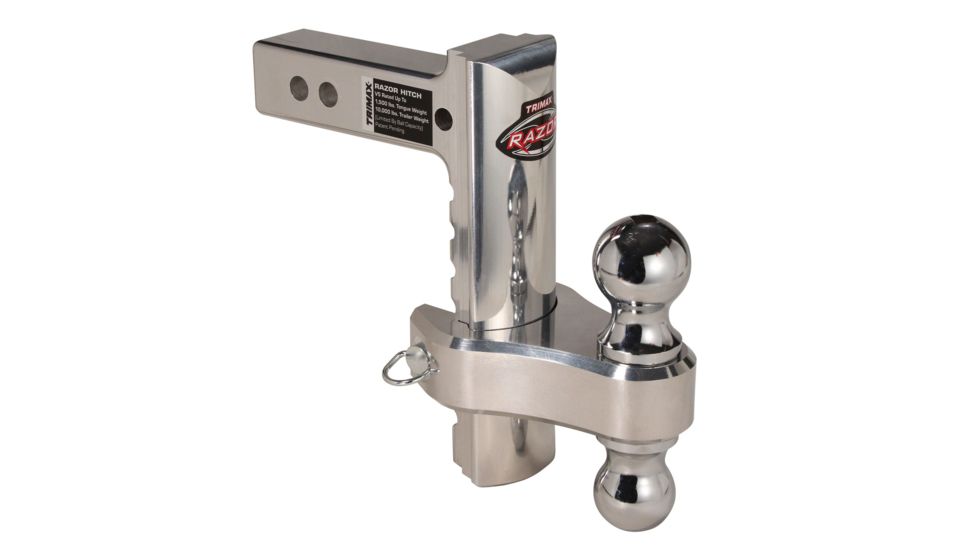 Trimax Razor 8in Aluminum Adjust Hitch-Dual Ball w/Double Tow Balls 4010232