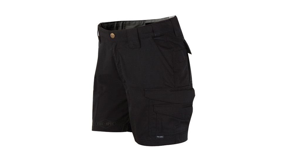 Tru-Spec 24-7 Ladies 6in. Shorts Poly/Cotton Rip-Stop, Black, 0 1195001