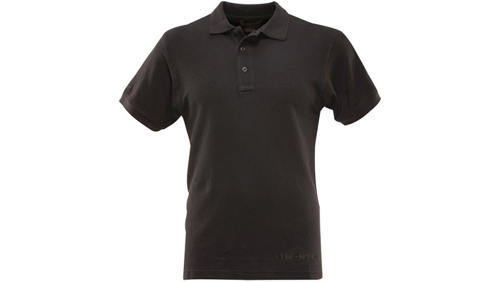 Tru-Spec 24-7 Comfort Cotton SL Polo Shirt 100% Cotton, Black, Small Regular 4529003