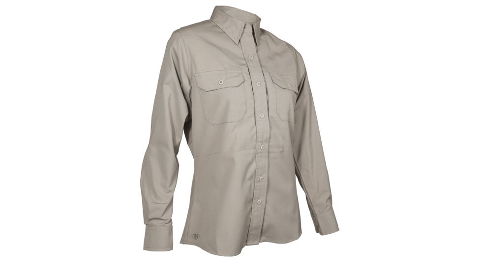 Tru-Spec 24-7 Series Long Sleeve Dress Shirt, Khaki, Large Regular, 1425005