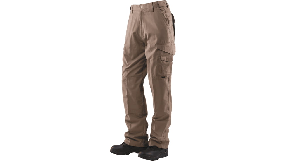 TRU-SPEC 24-7 Series Tactical Teflon Pants - Mens, PolyCotton Ripstop, Coyote, Waist 28 in, Inseam 32 in, 1063002