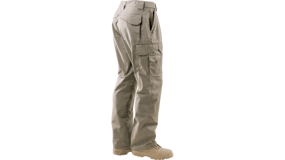 TRU-SPEC 24-7 Series Tactical Teflon Pants - Mens, PolyCotton Ripstop, Khaki, Waist 28 in, Inseam 32 in, 1060002