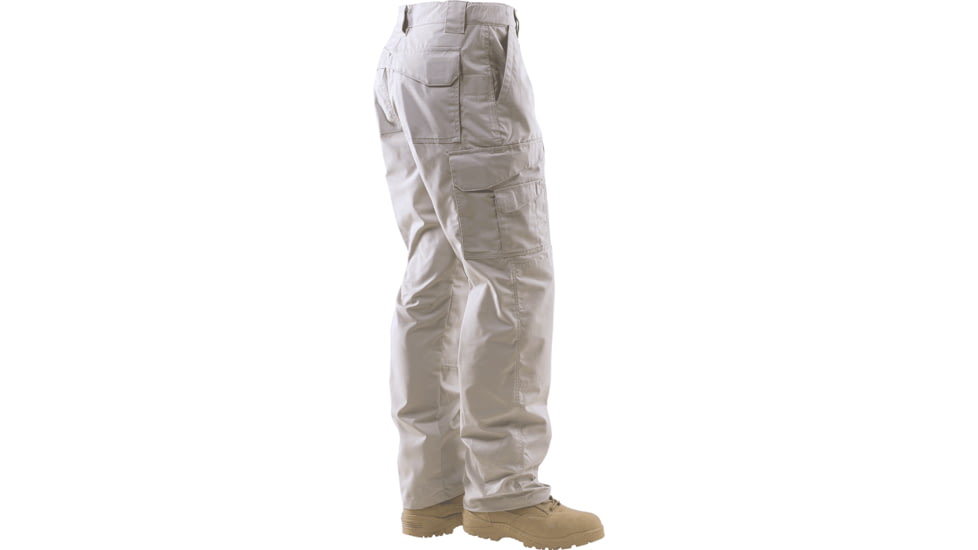 TRU-SPEC 24-7 Series Tactical Teflon Pants - Mens, PolyCotton Ripstop, Stone, Unhemmed, Waist 28 in, Inseam 37 in, 1066082