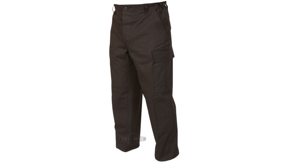 TRU-SPEC BDU Pants, Cotton Ripstop - Men's, Black, Waist 28-30 in, Long, 1523023