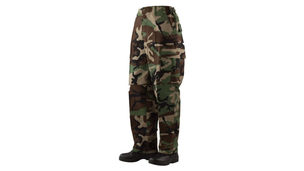TRU-SPEC BDU Cotton/Nylon Ripstop Pants - Men's, Woodland Camo, Large, Long, 1276025