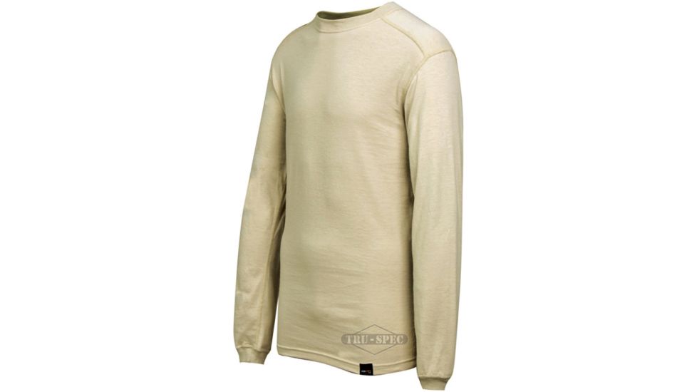 Tru-Spec Crew T Shirt SAND BASELAYER LS, Extra Large Reg. 2770006
