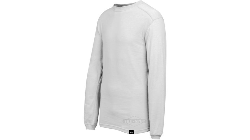 Tru-Spec Crew T Shirt WH BASELAYER LS, Extra Large Reg. 2772006
