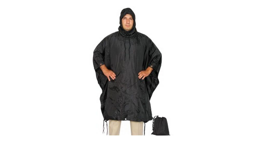 Tru-Spec Military Ponchos Nylon, Black, OSFM 3101000