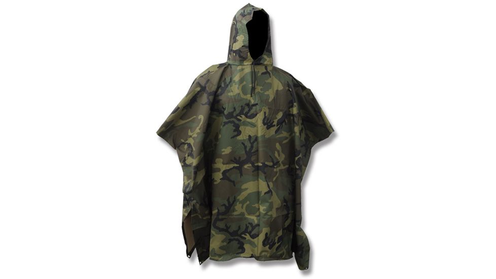 Tru-Spec Military Poncho, One Size, Woodland Camo 3107000 