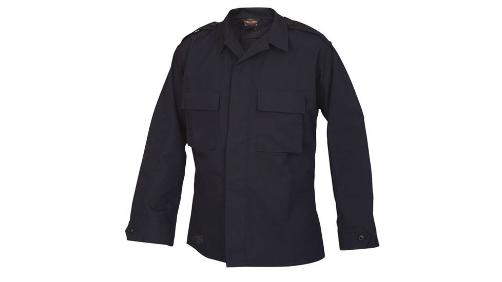 Tru-Spec Poly/Cotton Rip-Stop Tactical Uniform Shirt, Long Sleeve, Navy, SR 1334003