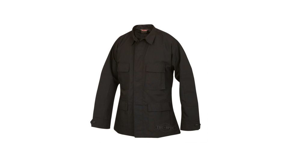 Tru-Spec Polyester-Cotton Ripstop BDU Jacket - Men's, Black, 2XL, Long Length 1320027