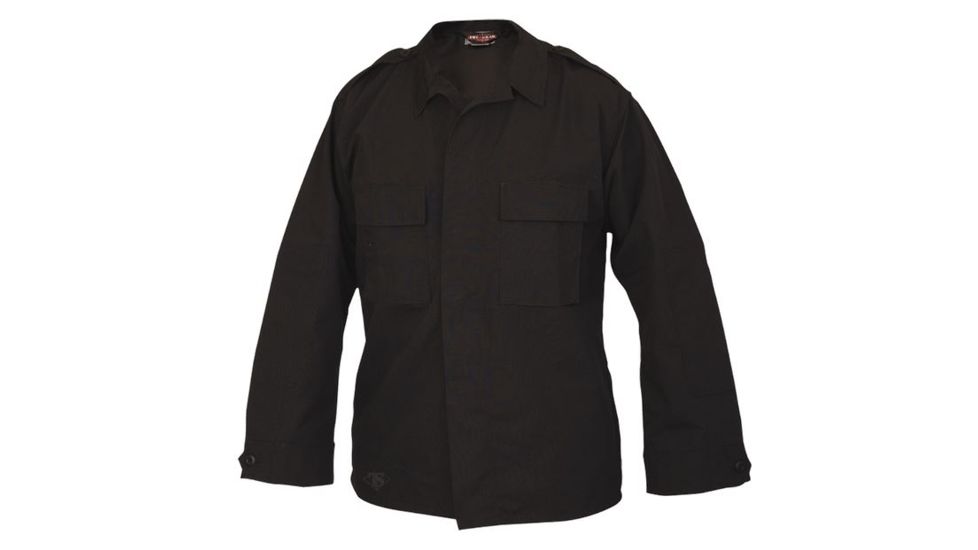 Tru-Spec Poly/Cotton Rip-Stop Tactical Uniform Shirt, Long Sleeve, Black, XLL 1338026