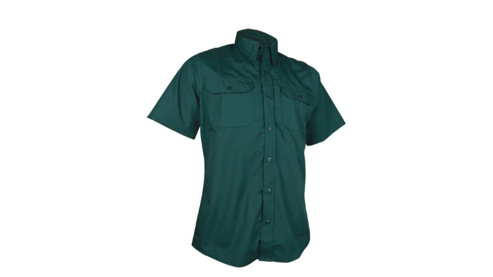 TRU-SPEC Rip-Stop Short Sleeve Dress Shirt - Mens, Spruce Green, Extra Small, Regular, 1467002
