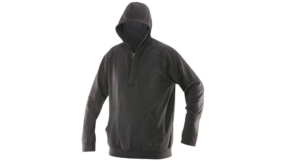 Tru-Spec Shirt, 24-7 Black Grid Fleece Hoodie, 3X Regular 2420008