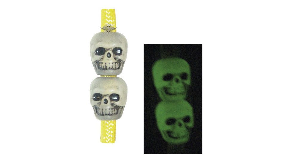 SKULL BEADS, ANTIQUE NITE GLOW 50 Pack