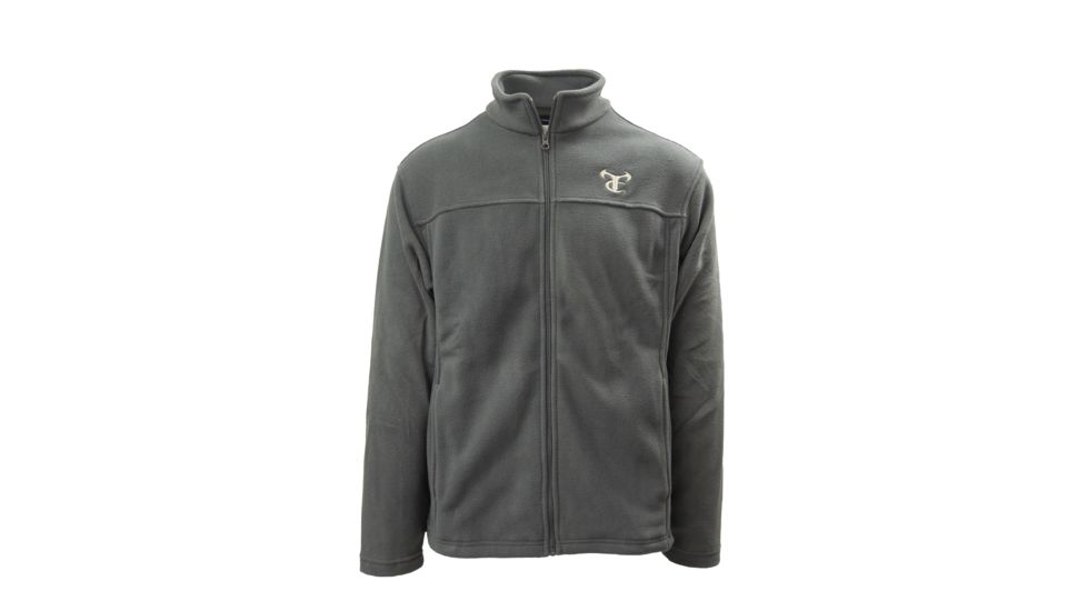 TrueTimber Full-Zip Polar Fleece Jacket w/Logo - Mens, Charcoal, Medium 0433-M