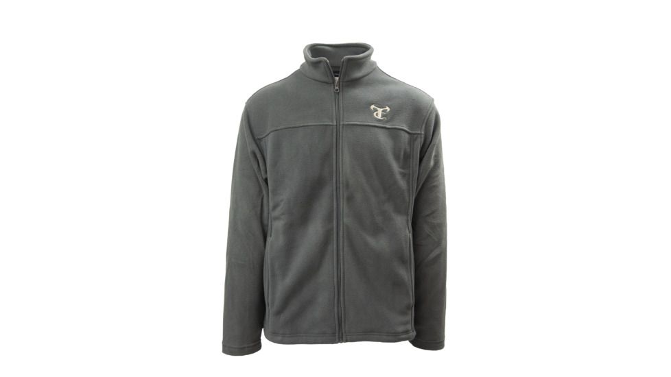 TrueTimber Full-Zip Polar Fleece Jacket w/Logo - Mens, Charcoal, Medium, 0433-M