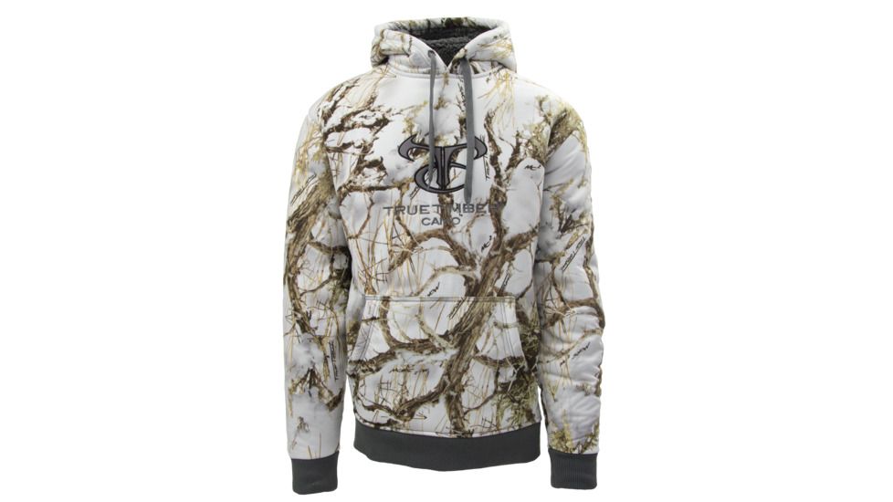 TrueTimber High Pile Fleece Logo Hoodie - Mens, Snow, Medium, 0385-M