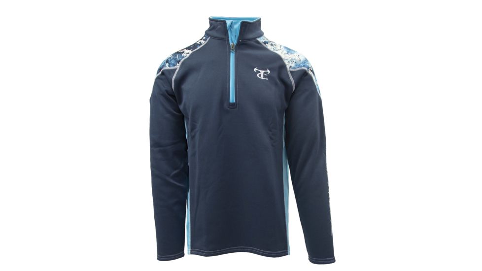 TrueTimber TTC Logo Left Chest Performance Fleece 1/4 Zip - Mens, Navy, Medium, 0398-M