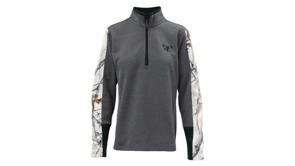 TrueTimber TTC Logo Left Chest Polar Fleece 1/4 Zip - Womens, Charcoal Gray /Conceal Snow, Small, 0383-S