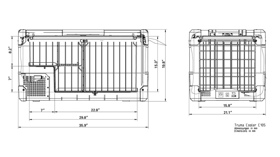 Truma Cooler C105 Single Zone Portable Fridge/Freezer, Earth Green, 105 liter, 45005-06