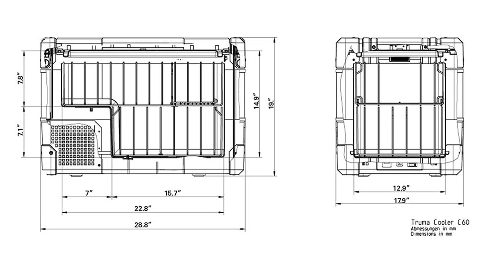 Truma Cooler C60 Single Zone Portable Fridge/Freezer, Earth Green, 60 liter, 45005-04