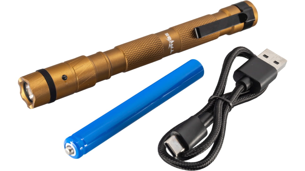 TRYBE Optics Mini Lithium Ion 500 Lumen Rechargeable Handheld Flashlight, Gold, MINI1K-GLD