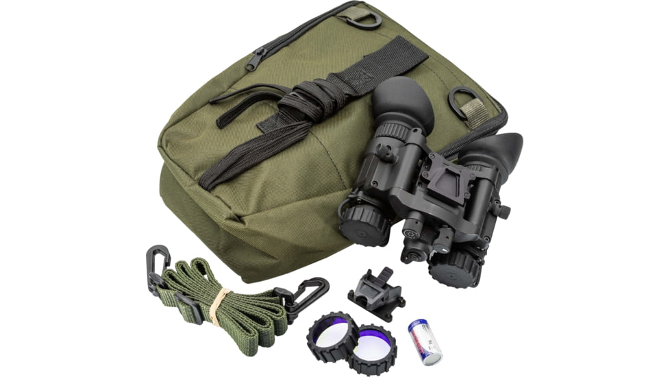 TRYBE Optics NVG-50 Dual 1x White Phosphor Tube Night Vision Goggle, Gen 3, Black, NVG50W