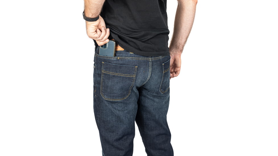 TRYBE Tactical All Purpose Denim Jean - Men's, Slim Fit, Blue/Medium wash, 40-34, TACJNSLMMD-40-34
