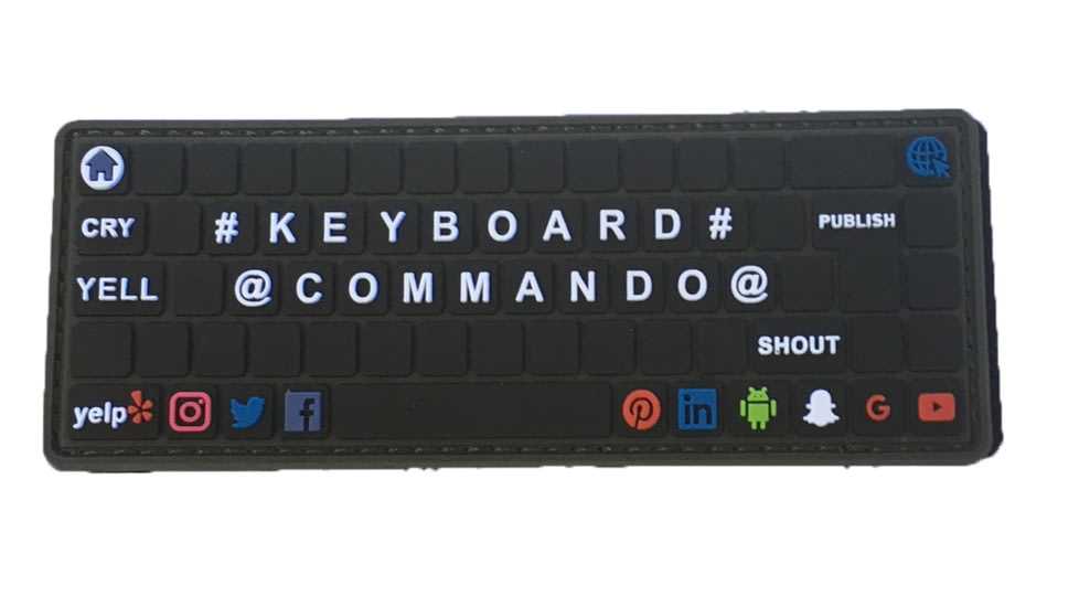 TUFF Products KeyBoard Commando PVC Patch, 4in x 1.25in, P-Keyboard