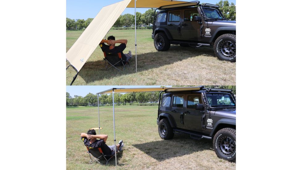 Tuff Stuff Overland Awning Shade Wall, 6.5 x 8 ft, Sand, NSN N, TS-AWN-SW-6.5
