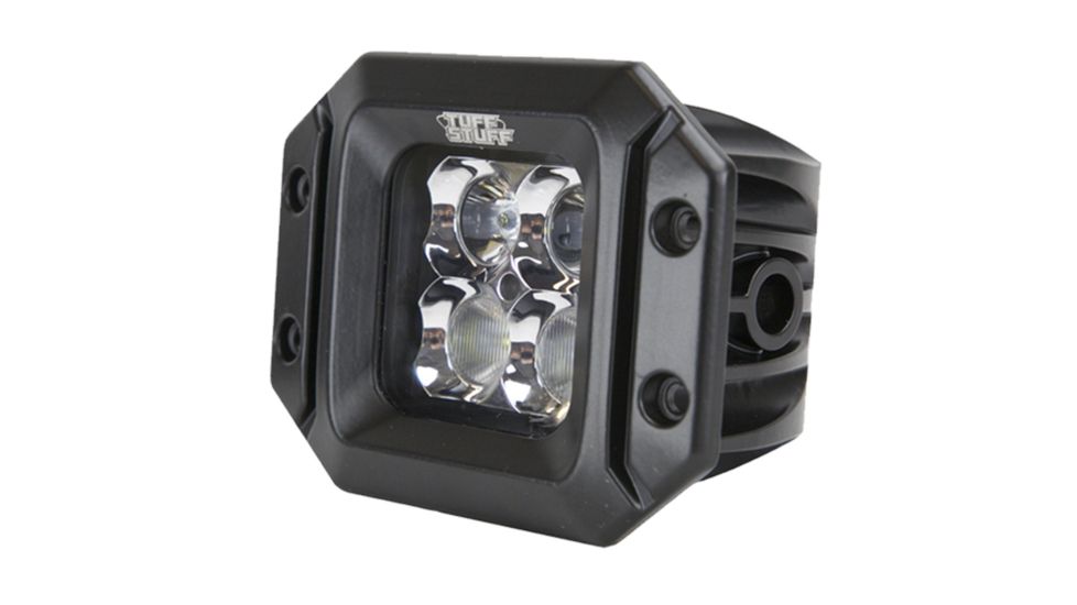 Tuff Stuff Overland LED Cube Flush Mount Back-up Light, 2x2 inch, 20 Watt, 1860 Lumens, Black, NSN N, TS-LED-2X2-FM-FBSB-20