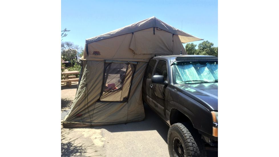 Tuff Stuff Overland Rooftop Tent &amp; Annex Room 3 Person Ranger Overland Sand, Sand Tent/Black Cover, NSN N, TS-RTT-ANX-RAN