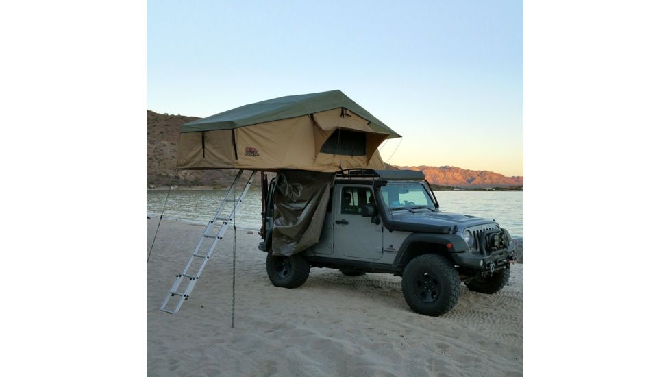Tuff Stuff Overland Rooftop Tent &amp; Annex Room 3 Person Ranger Overland Sand, Sand Tent/Black Cover, NSN N, TS-RTT-ANX-RAN