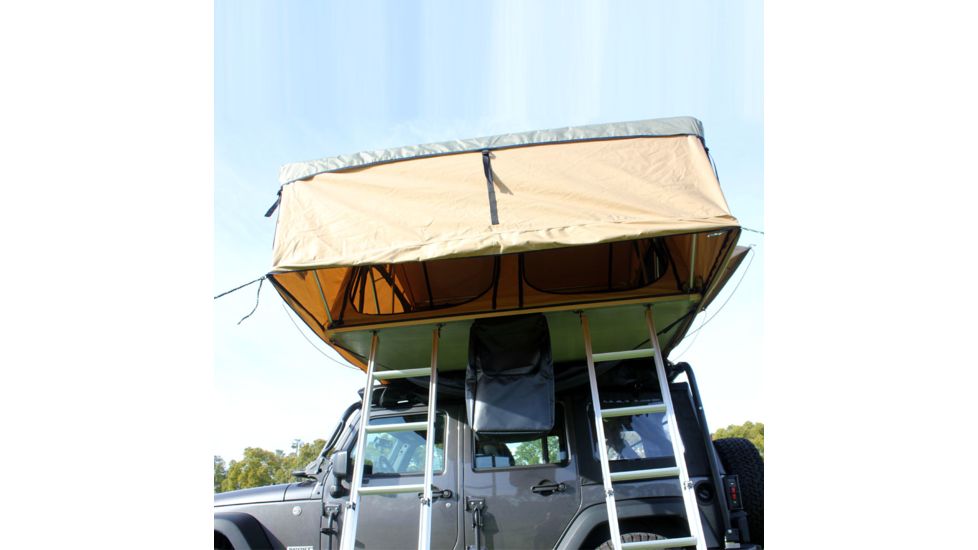 Tuff Stuff Overland Rooftop Tent &amp; Annex Room 5 Person Elite Overland, Sand Tent/Black Cover, NSN N, TS-RTT-ANX-ELT