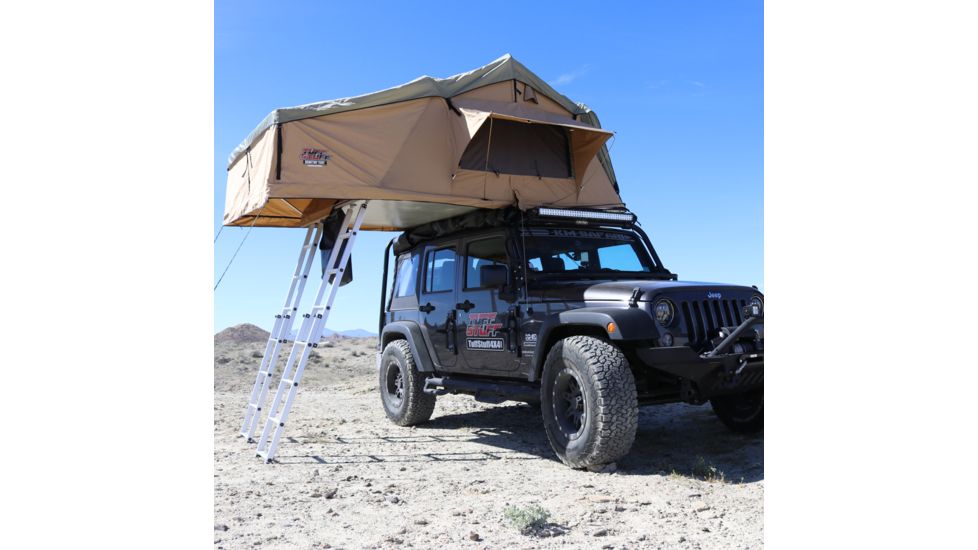 Tuff Stuff Overland Rooftop Tent &amp; Annex Room 5 Person Elite Overland, Sand Tent/Black Cover, NSN N, TS-RTT-ANX-ELT