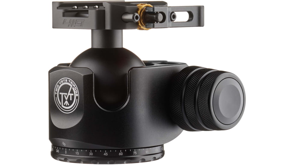 Two Vets Tripods Inc 55MM Dual Tension Ballhead w/Arcalock Dual Clamp, Arca Swiss and Picatinny