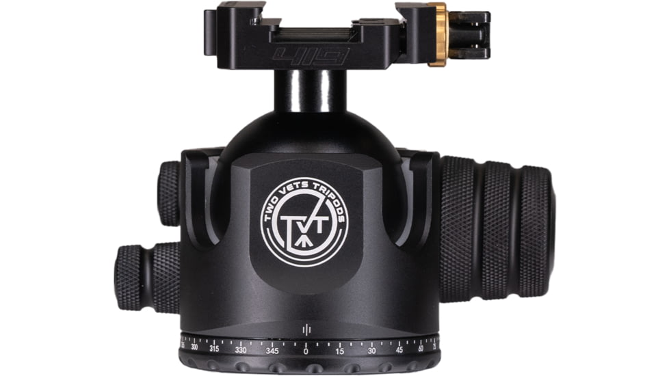 Two Vets Tripods Inc 55MM Dual Tension Ballhead w/Arcalock Dual Clamp, Arca Swiss and Picatinny