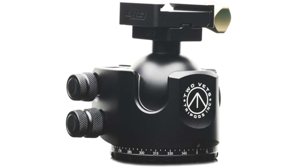 Two Vets Tripods Inc 55MM Dual Tension Ballhead W/ Area 419 ARCALOCK CLAMP, Black/Gold, 4in, 55MM419