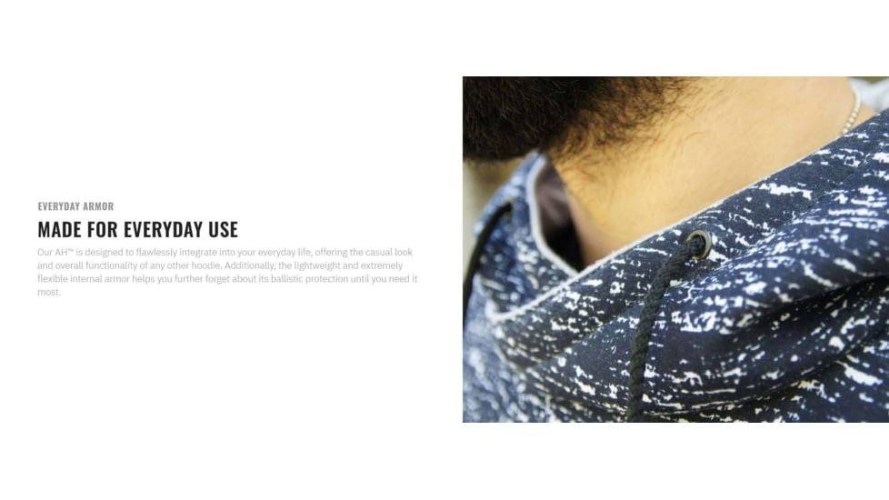 UARM AH Armored Hoodie, Type IIA Threat Level, Grey, S, AHSG-SAAHS2A