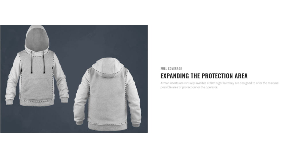 UARM AH Armored Hoodie, Type IIA Threat Level, Grey, S, AHSG-SAAHS2A