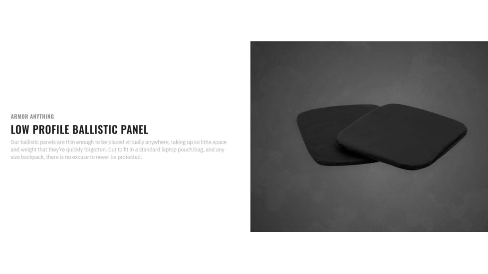 UARM BBSAP Backpack Ballistic Soft Armor Panel,Type IIA Threat Level, M, 9x17 in, BBSAPS2A