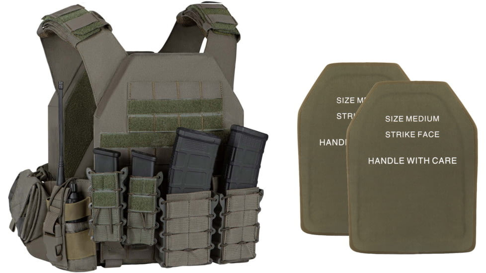 UARM RPC Robust Plate Carrier, Ranger Green, Medium, w/ 2 SA3U Level III+ UHMWPE SAPI Armor Plates