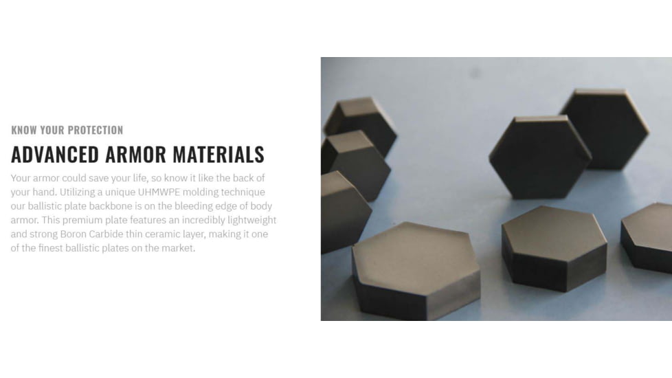 UARM SA3B Level III++ Boron Carbide SAPI Armor Plate, S, SA3BS