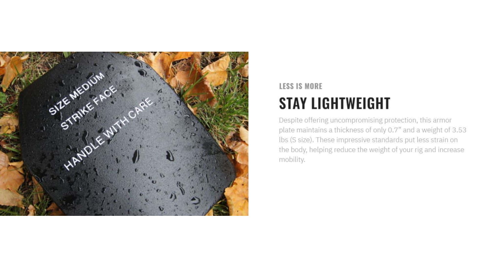 UARM SA3B Level III++ Boron Carbide SAPI Armor Plate, S, SA3BS