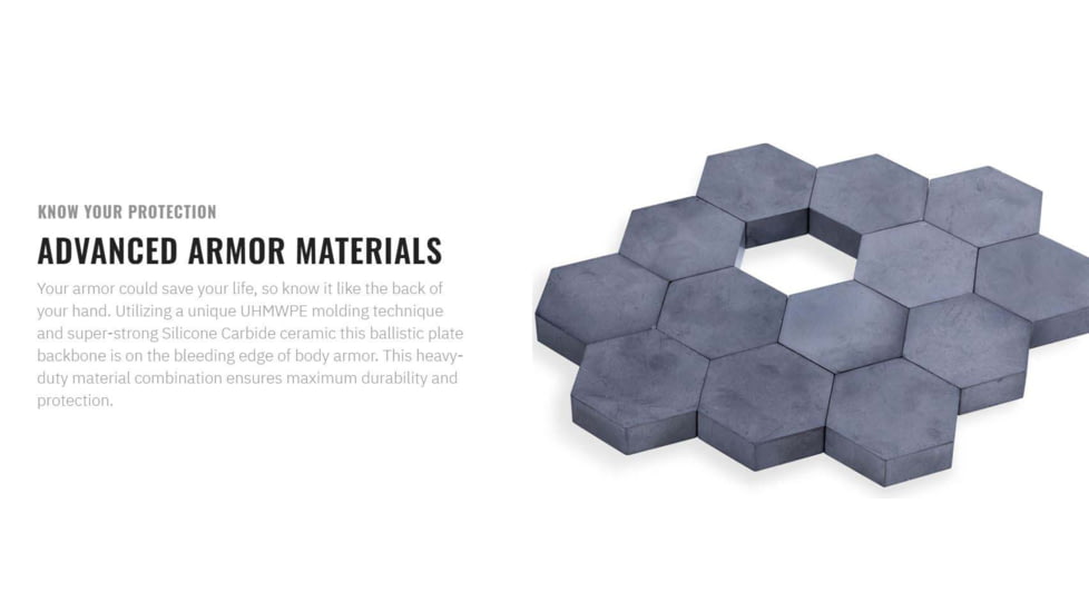 UARM SA3BSP Level III++ Boron Carbide Side Armor Plate, 6X6, SA3BSP62