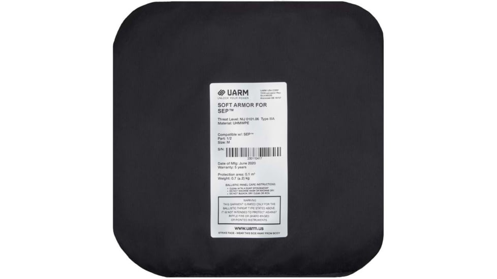 UARM SASP Soft Armor Sample Pad UHMWPE, Type IIA Threat Level, SASP2A