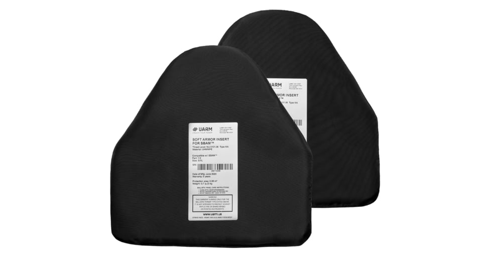 UARM Soft Armor Insert for SBAM Shoulder and Biceps Armor Module, Type IIA Threat Level, Black, One Size, SASBAM2A